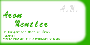 aron mentler business card